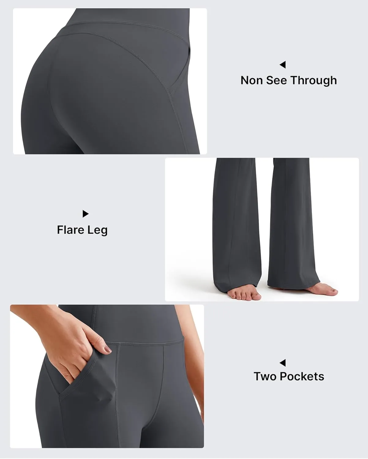 G4Free BareFeel Flare Yoga Pants Women High Waisted Flared Leggings with Pockets Casual Bootcut Pants Petite/Regular/Tall
