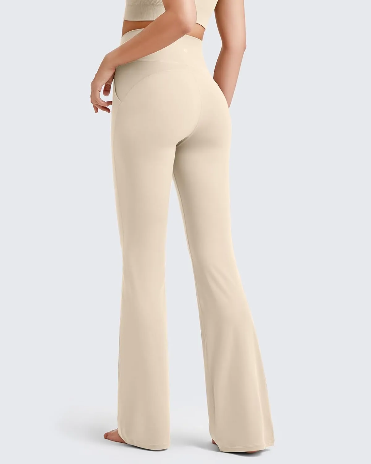 G4Free BareFeel Flare Yoga Pants Women High Waisted Flared Leggings with Pockets Casual Bootcut Pants Petite/Regular/Tall