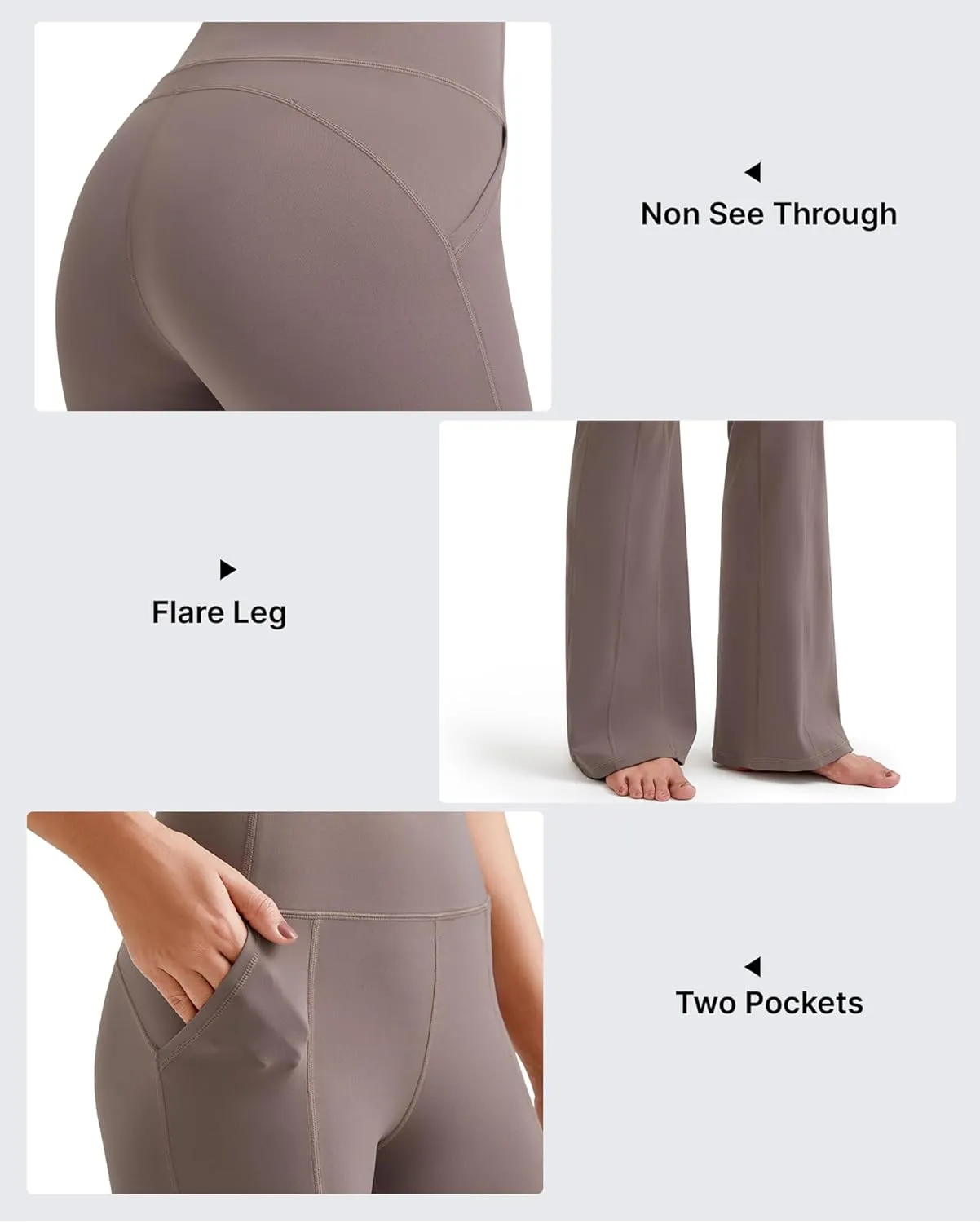 G4Free BareFeel Flare Yoga Pants Women High Waisted Flared Leggings with Pockets Casual Bootcut Pants Petite/Regular/Tall