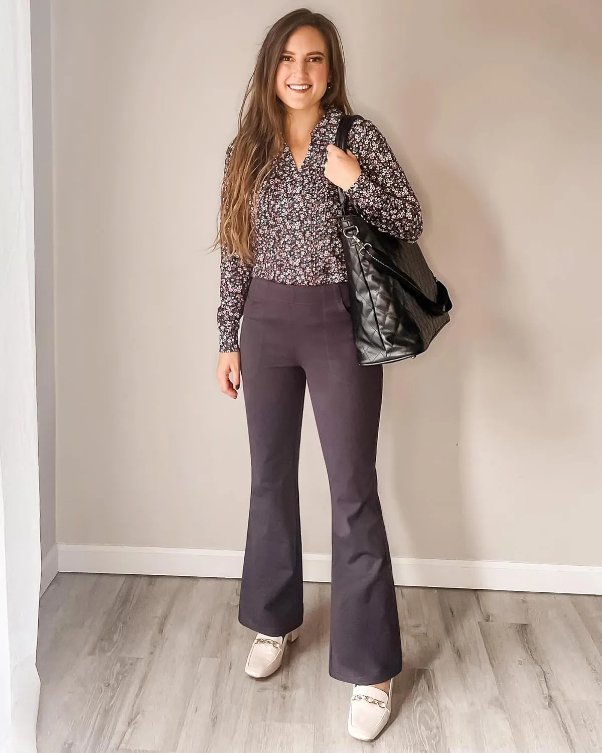 G4Free Fleece Lined Pants for Women Yoga Pants with Pockets Flare Leggings High Waisted Bootcut Dress Winter Work Slacks