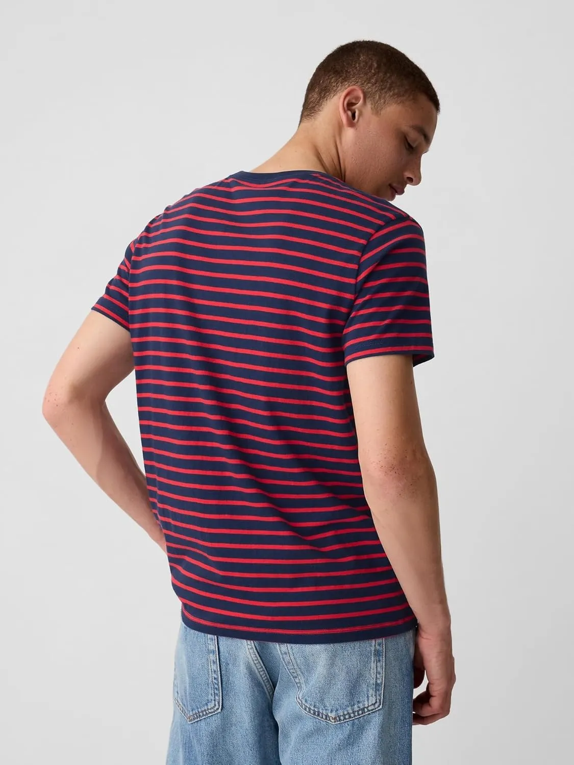 GAP Men's Everyday Soft Stripe Crewneck T-Shirt Tee