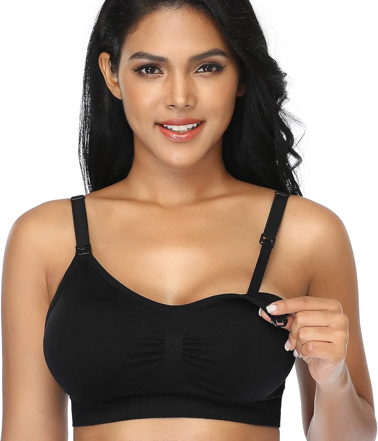 GXXGE 4Pack Nursing Bra for Breastfeeding Maternity Bras Push Up Silk Seamless Pregnancy Bralette Underwear