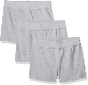 Hanes Girls’ Jersey Shorts, Cotton Shorts, Comfortable Everyday Shorts, 3-Pack