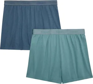 Hanes Women's Originals Sleep, 2-Pack, Comfywear Supersoft Rib Lounge Shorts, Loungewear Pack