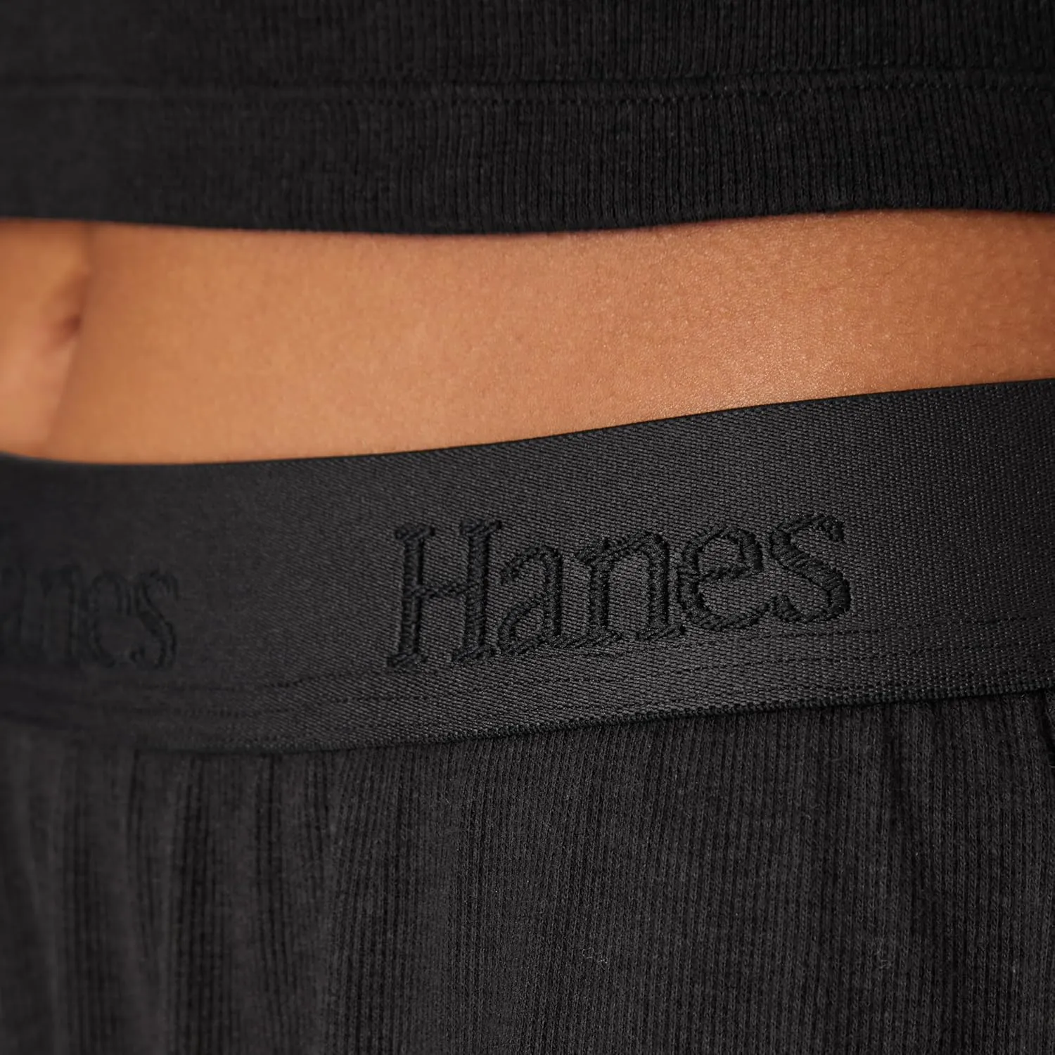 Hanes Women's Originals Sleep, 2-Pack, Comfywear Supersoft Rib Lounge Shorts, Loungewear Pack
