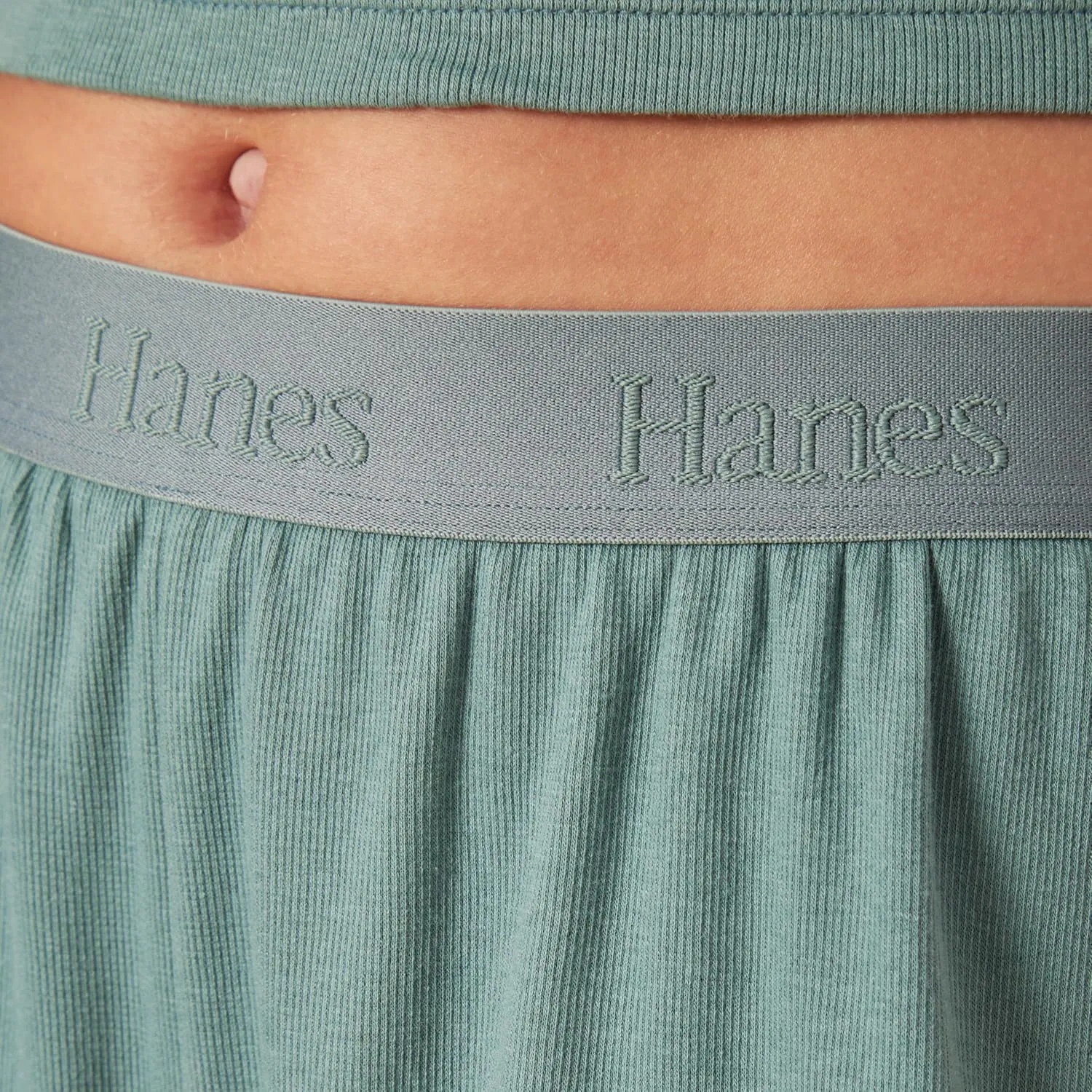 Hanes Women's Originals Sleep, 2-Pack, Comfywear Supersoft Rib Lounge Shorts, Loungewear Pack