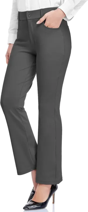 HISKYWIN Womens Dress Pants Stretch Work Office Business Slacks Comfy Yoga Golf Pants with Pockets