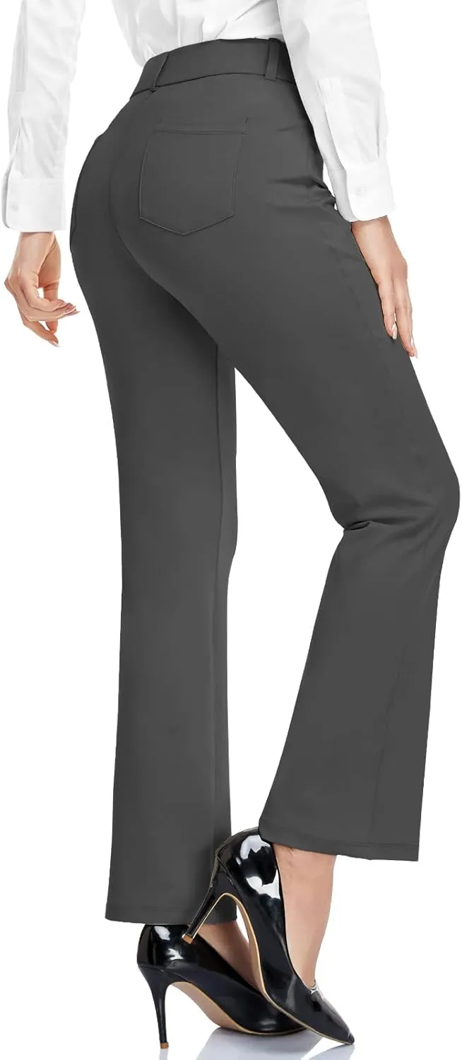 HISKYWIN Womens Dress Pants Stretch Work Office Business Slacks Comfy Yoga Golf Pants with Pockets