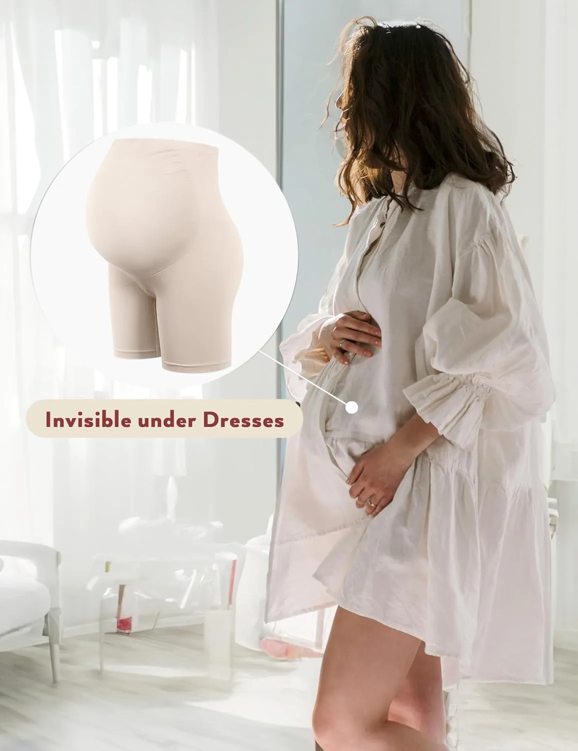 HOFISH Women’s Maternity Underwear High Waist Seamless & Supportive Pregnancy Shapewear Over Bump