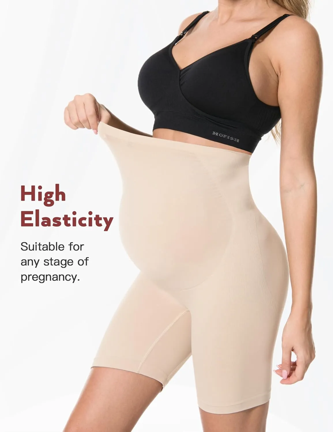 HOFISH Women’s Maternity Underwear High Waist Seamless & Supportive Pregnancy Shapewear Over Bump