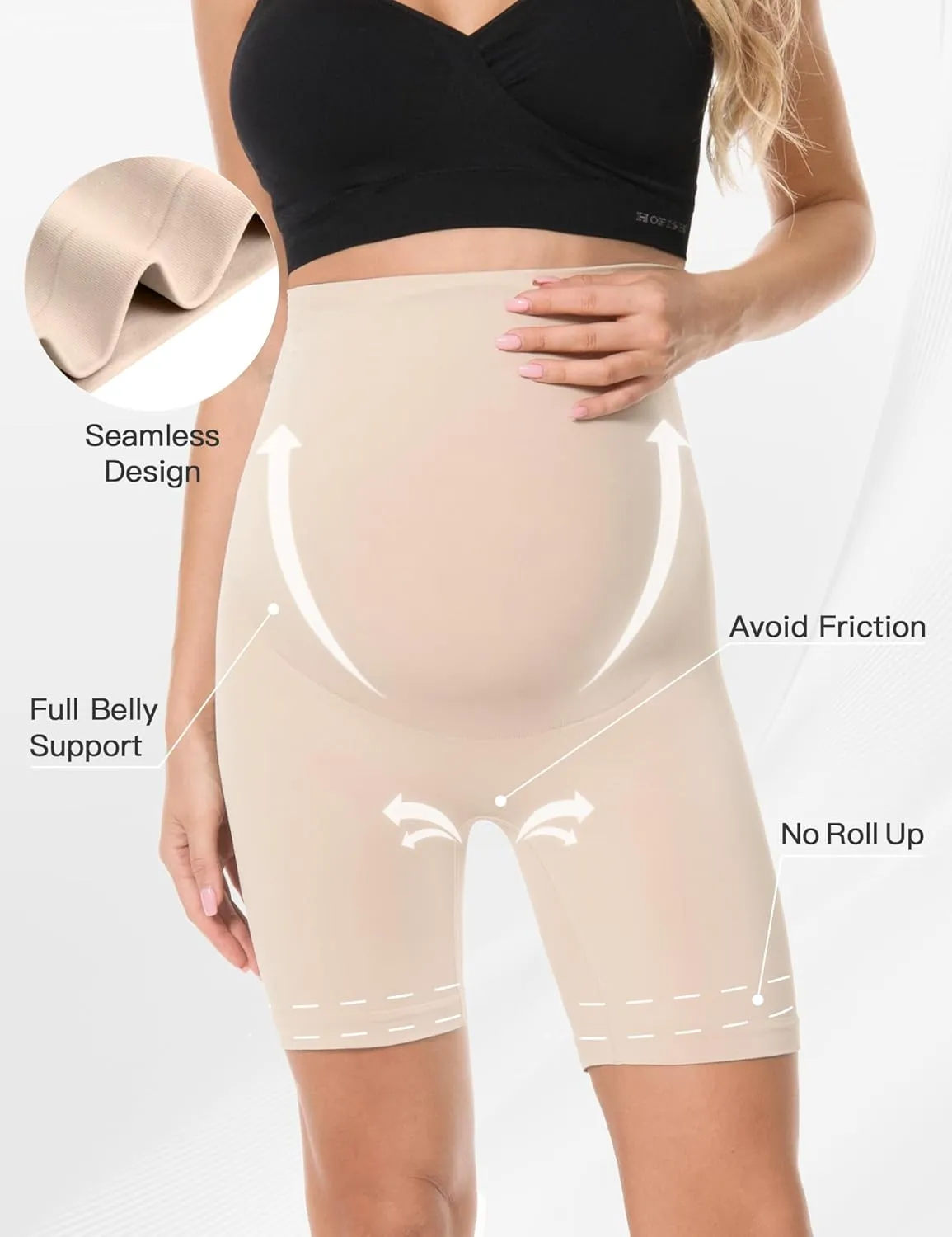 HOFISH Women’s Maternity Underwear High Waist Seamless & Supportive Pregnancy Shapewear Over Bump