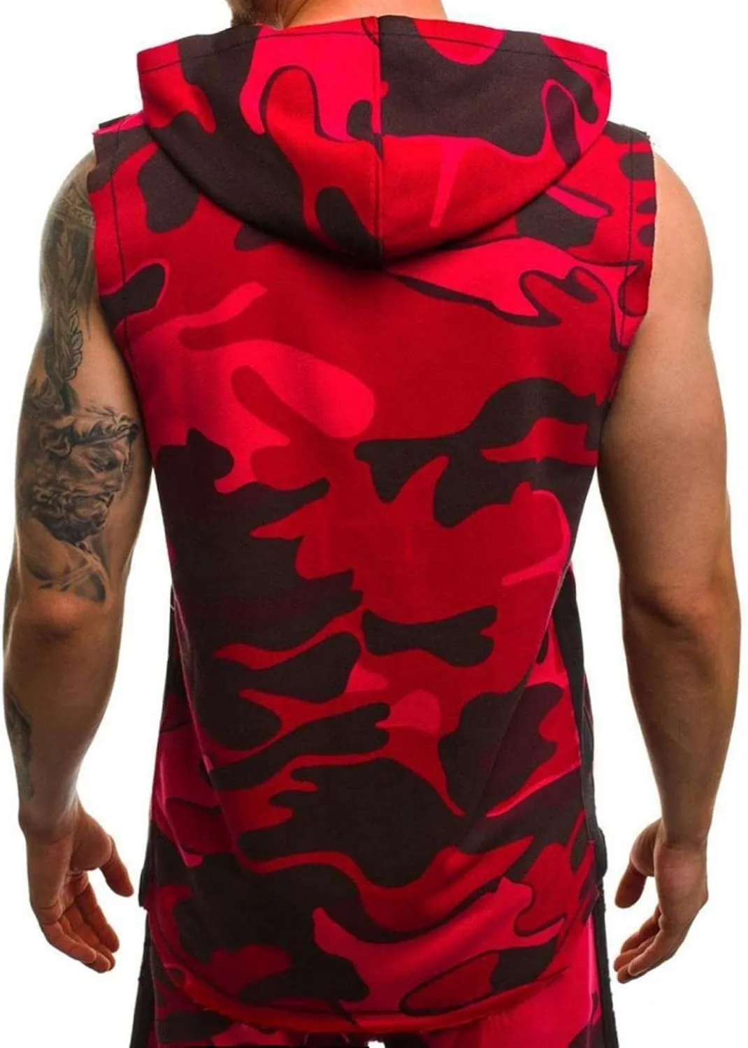 Hoodies for Men Men's Workout Hooded Tank Tops Sports Training Sleeveless Hoodies Bodybuilding Cut Off Muscle Shirt
