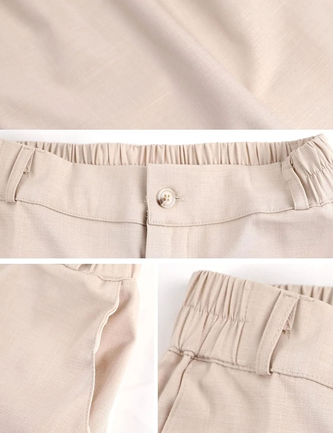 Hooever Womens Casual High Waisted Wide Leg Pants Button Up Straight Leg Trousers