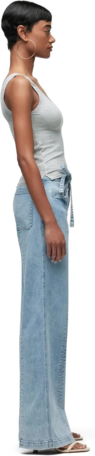 HUDSON Women's Tie Waist Wide Leg Trouser