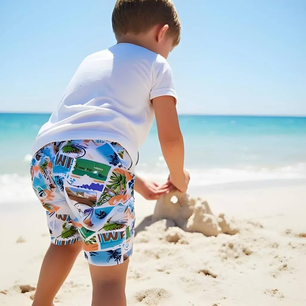 INGEAR Little Boys Quick Dry Beach Board Shorts Kids Swim Trunk Swimsuit Beach Shorts Swim Trunk for Boys