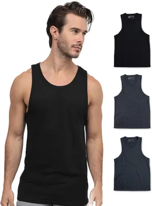 INTO THE AM Premium Basic Tank Tops for Men - Beach Workout Muscle Tanks S - 2XL