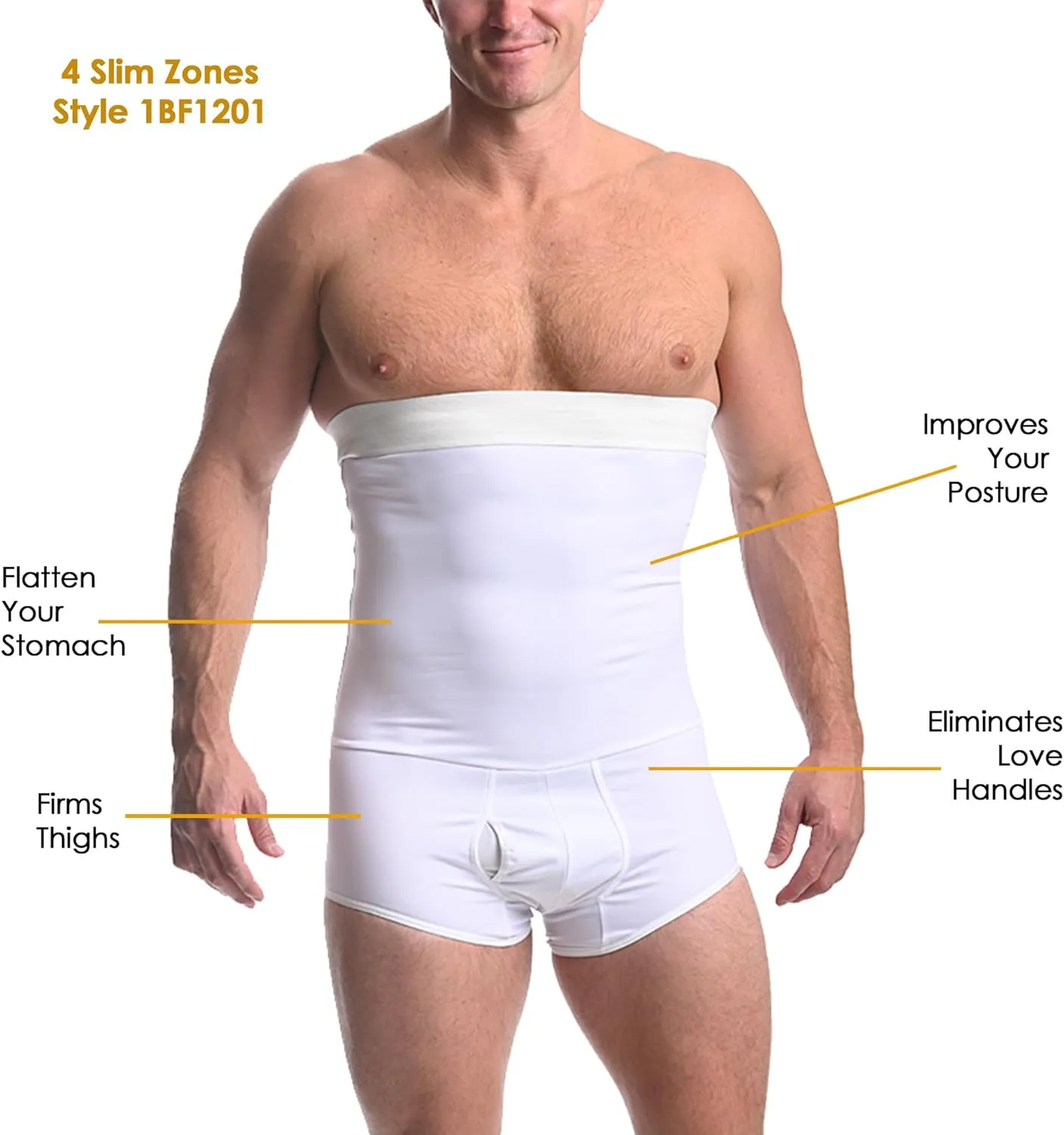 I.S. PRO - Made In USA - Insta Slim Compression Slimming Body Shapewear Underwear For Men