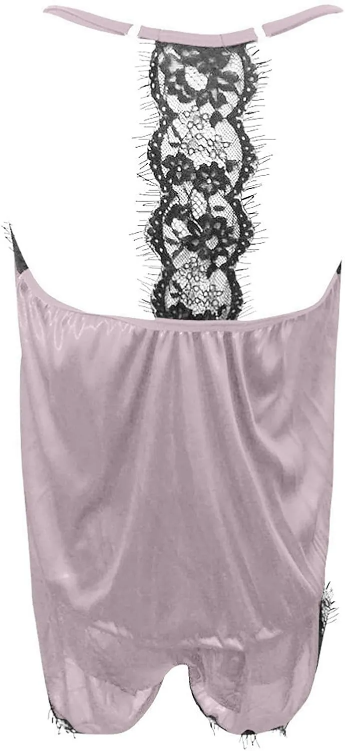 JOAU 2 Piece Pjs Women Sleepwear Lace Trim Pajamas Set V Neck Camisole Top and Drawstring Short Nightwear Sets Loungewear