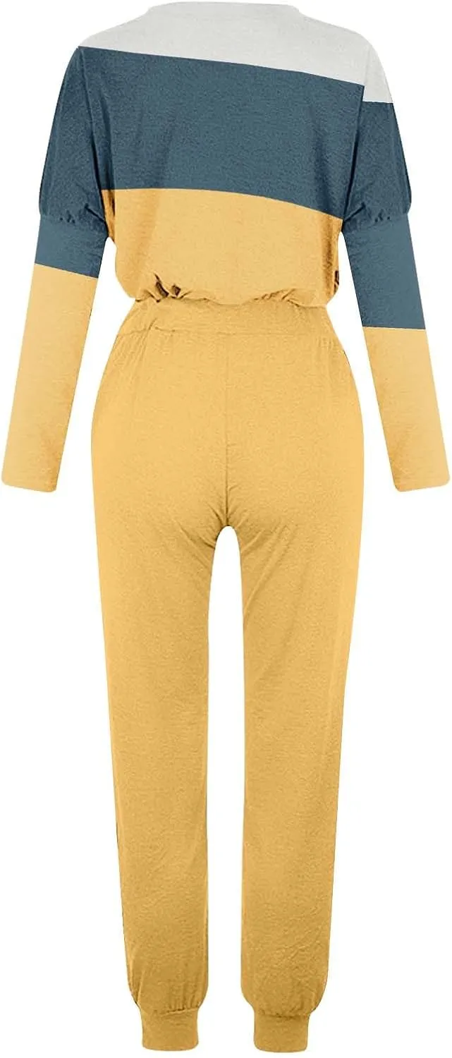 Jogger Sets for Women 2 Piece Sweatsuits Casual Long Sleeve Tops and Pants Sets Plus Size Lounge Tracksuit Loungewear