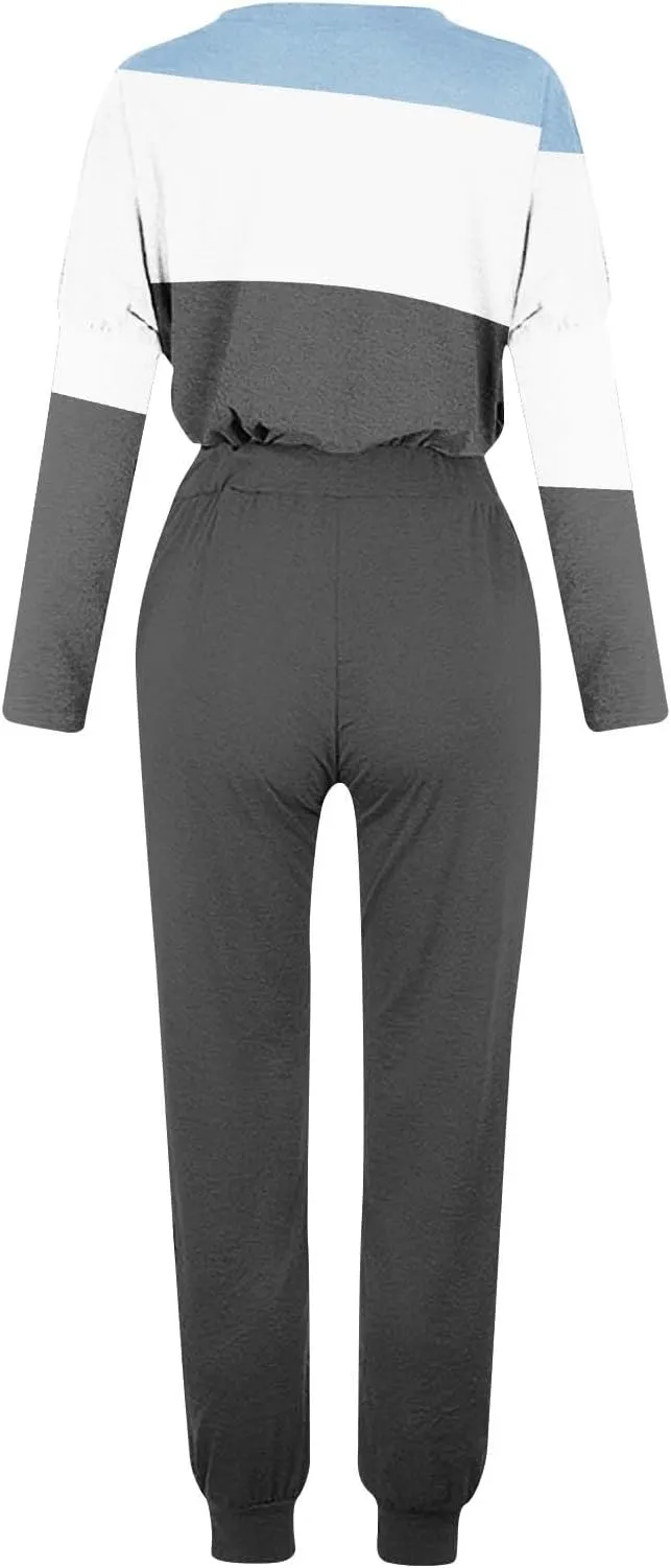 Jogger Sets for Women 2 Piece Sweatsuits Casual Long Sleeve Tops and Pants Sets Plus Size Lounge Tracksuit Loungewear