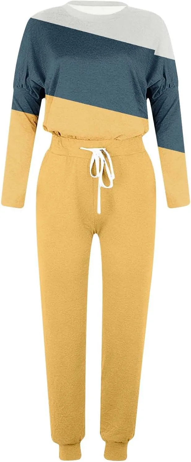 Jogger Sets for Women 2 Piece Sweatsuits Casual Long Sleeve Tops and Pants Sets Plus Size Lounge Tracksuit Loungewear