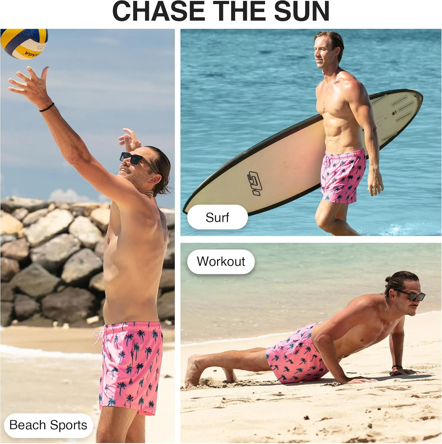 Kanu Surf Men's Adventure Swim Trunks with Compression Liner 5-inch Inseam Quick Dry Stretch Bathing Suit
