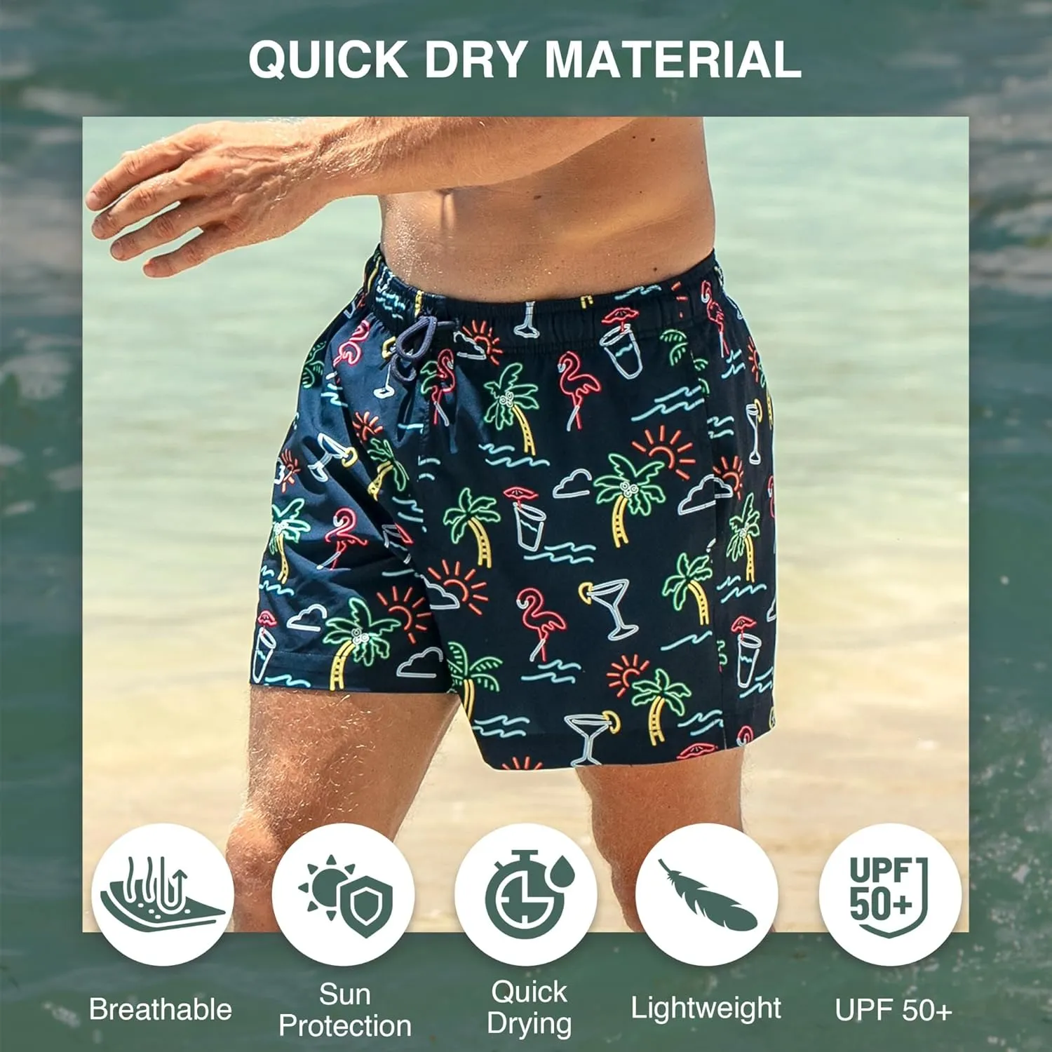 Kanu Surf Men's Adventure Swim Trunks with Compression Liner 5-inch Inseam Quick Dry Stretch Bathing Suit