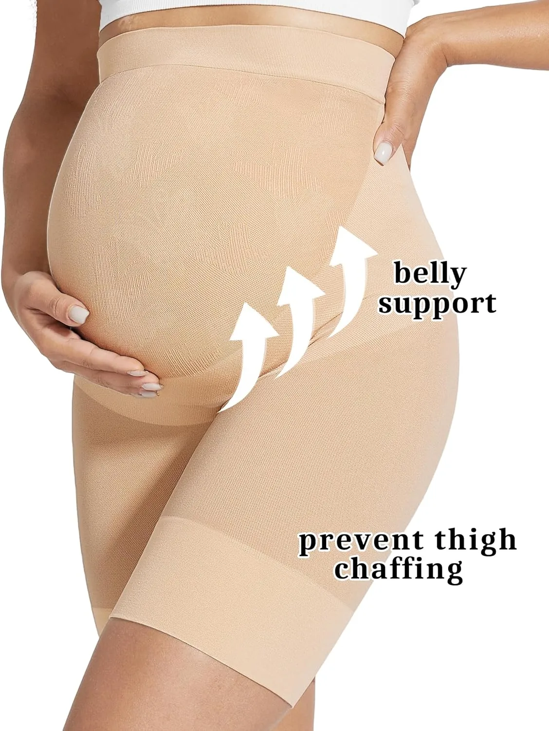 KIM S Shape Your Bump Seamless Maternity Shapewear for Dress, Pregnancy Postpartum Prevent Chafing Support-Underwear