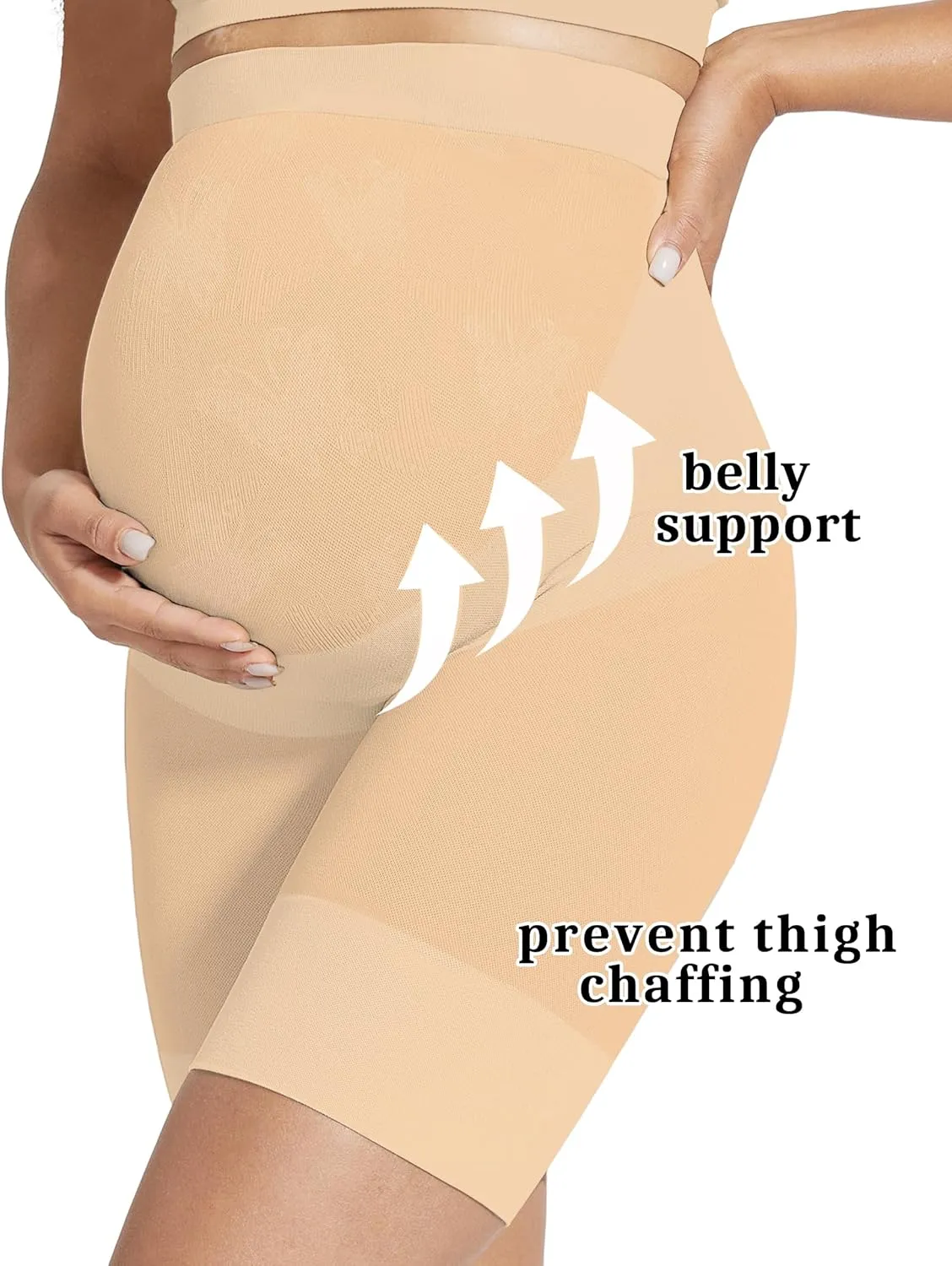 KIM S Shape Your Bump Seamless Maternity Shapewear for Dress, Pregnancy Postpartum Prevent Chafing Support-Underwear