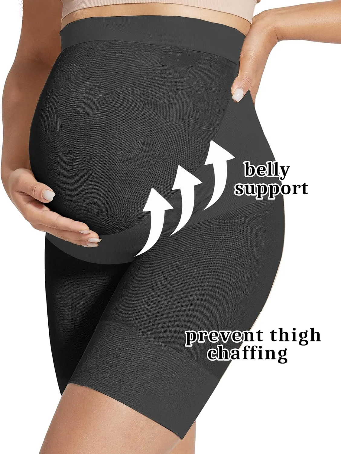 KIM S Shape Your Bump Seamless Maternity Shapewear for Dress, Pregnancy Postpartum Prevent Chafing Support-Underwear