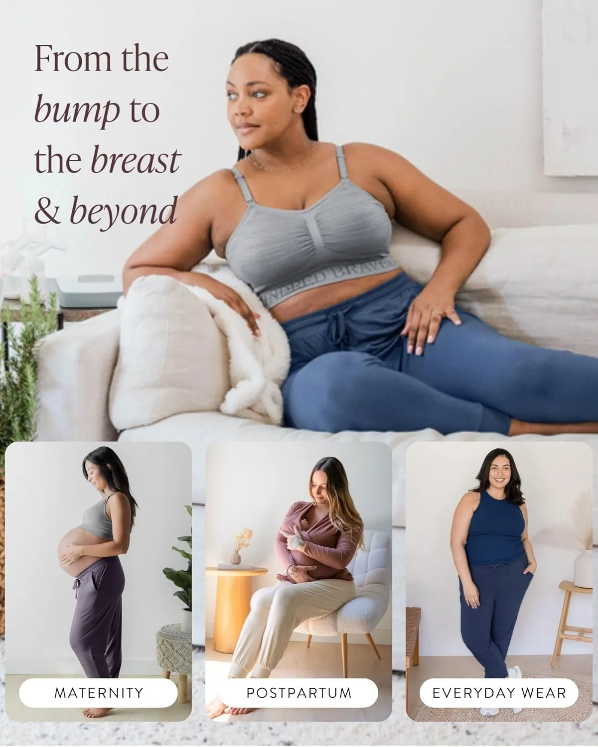 Kindred Bravely Everyday Maternity Joggers, Lounge Pants for Pregnancy
