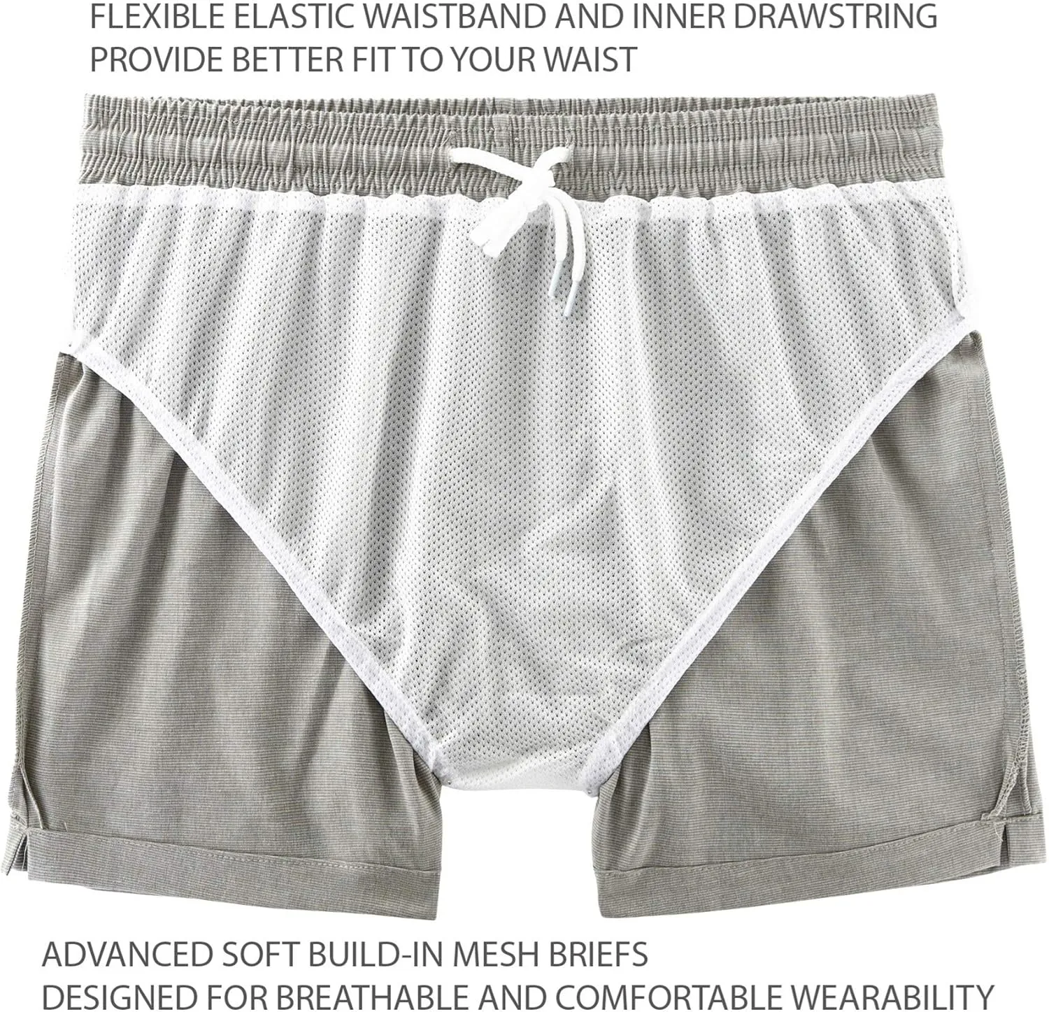 KNQR Mens Performance Lightweight 3 Inch Quick Dry Athletic Workout Training Running Gym Shorts