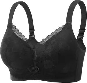 Lace Patchwork Bras for Women Adjustable Strap No Underwire Push Up Bralette Summer Soft Comfy Breathable Underwear