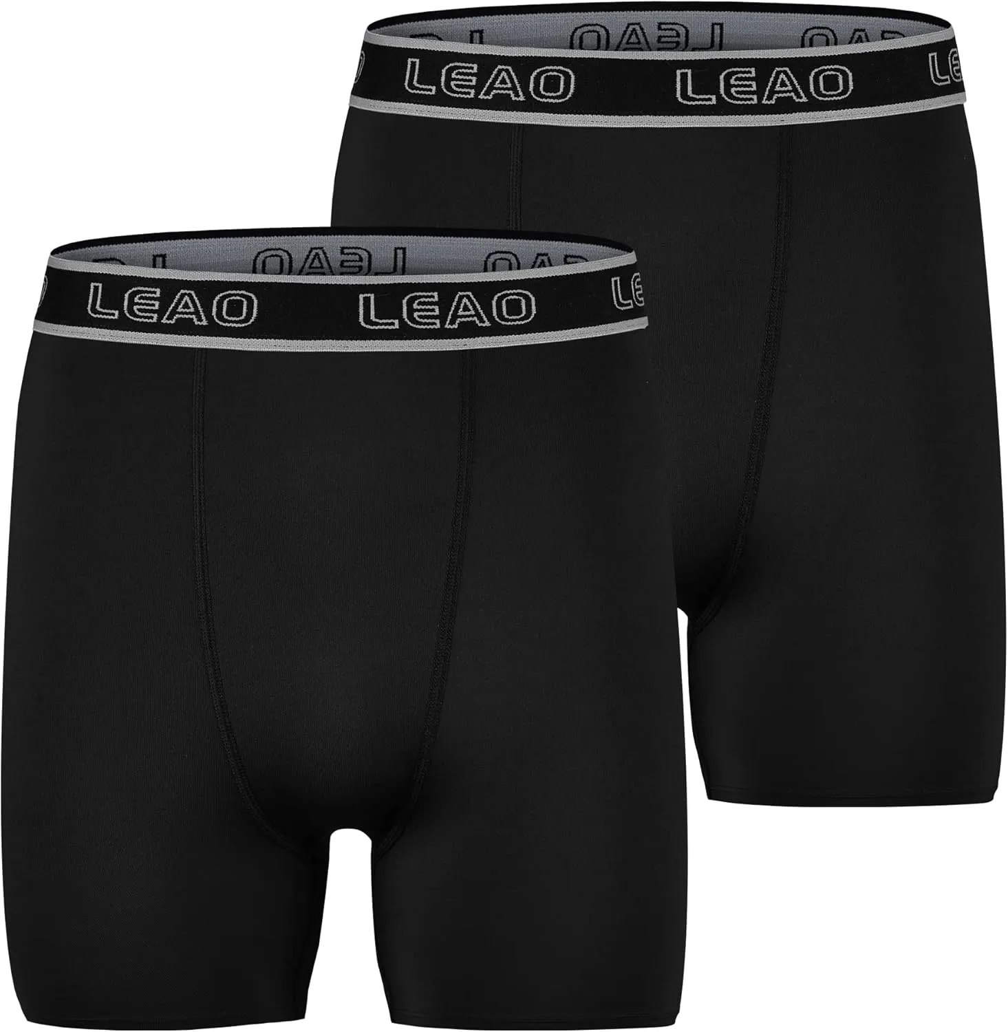 LEAO Youth Boys Compression Shorts 2-pack Performance Athletic Underwear Sports Boxer Briefs