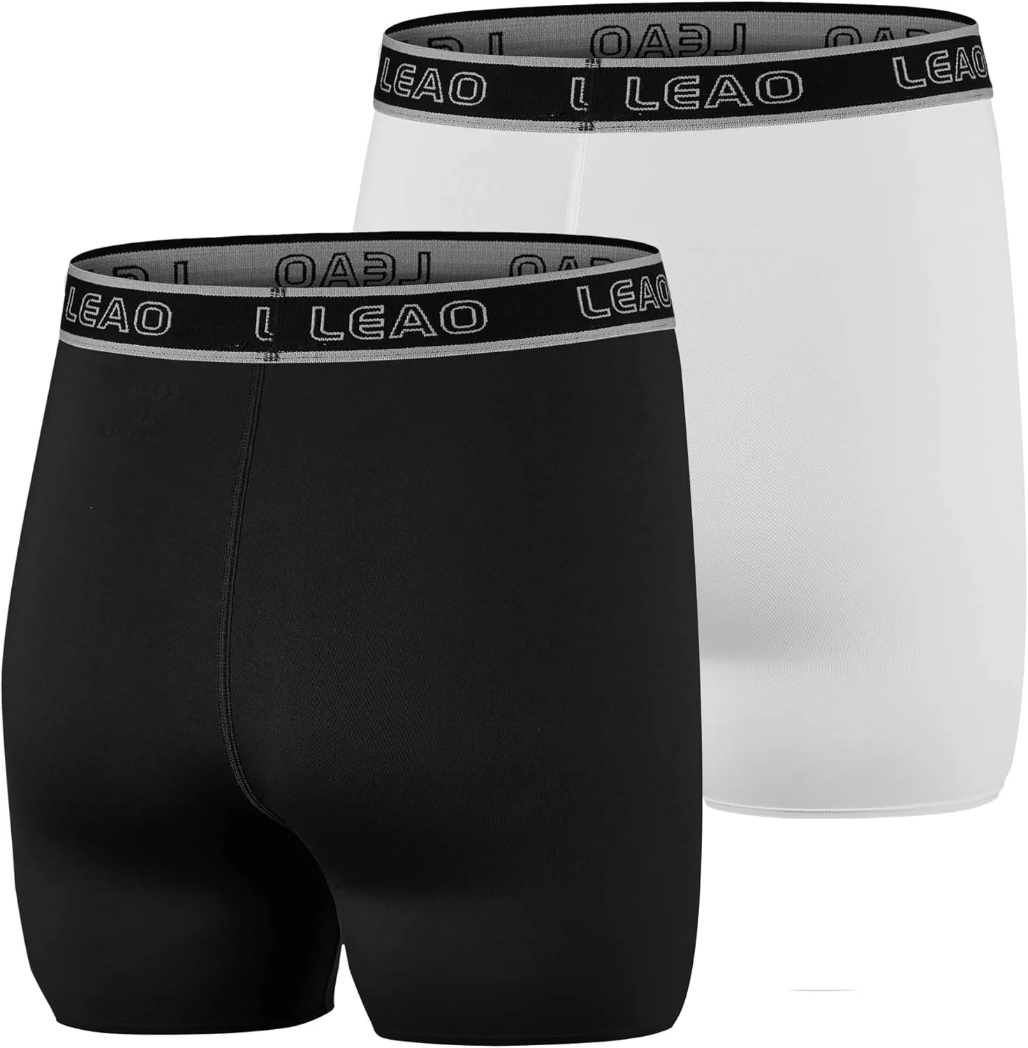 LEAO Youth Boys Compression Shorts 2-pack Performance Athletic Underwear Sports Boxer Briefs