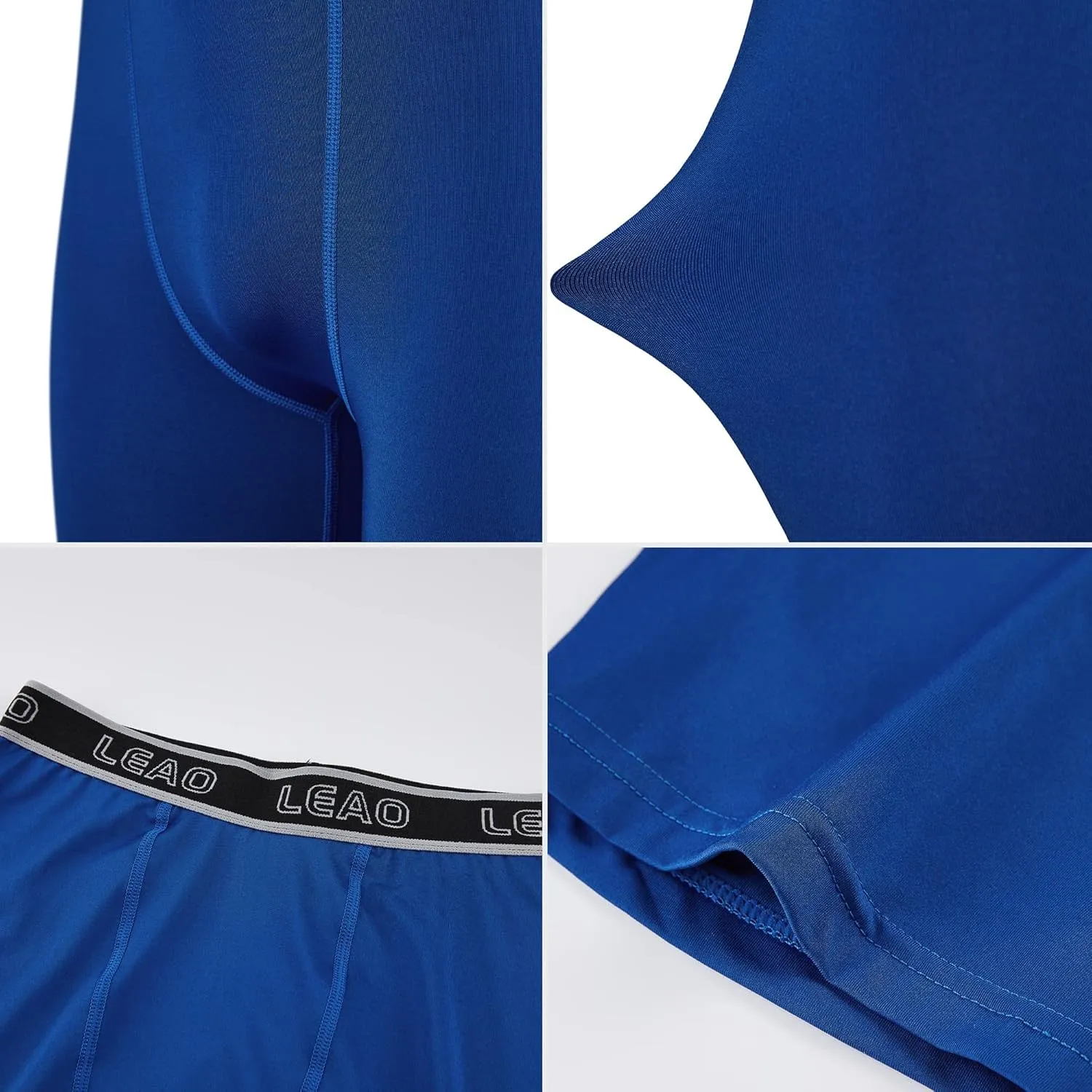 LEAO Youth Boys Compression Shorts 2-pack Performance Athletic Underwear Sports Boxer Briefs