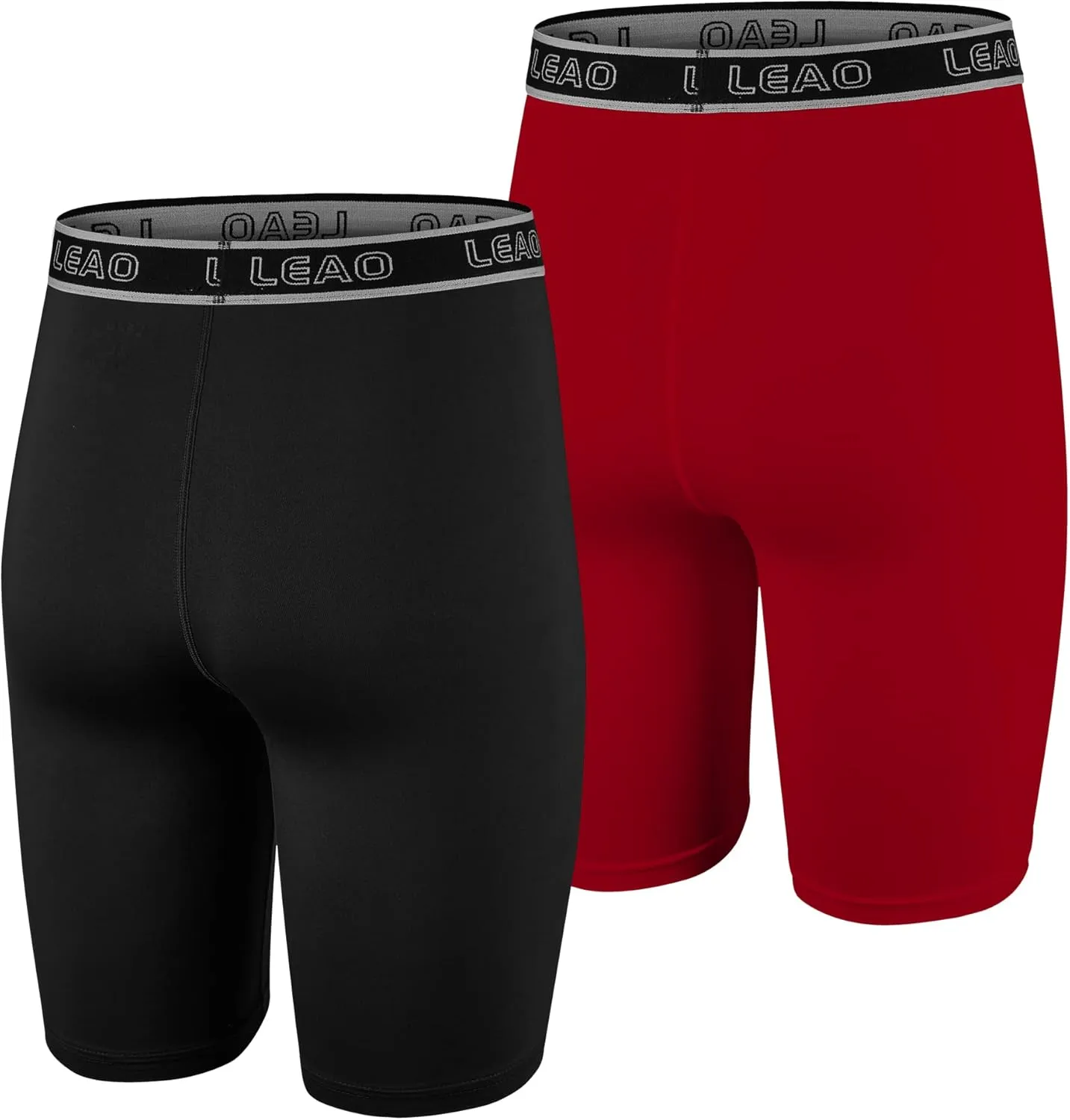 LEAO Youth Boys Compression Shorts 2-pack Performance Athletic Underwear Sports Boxer Briefs