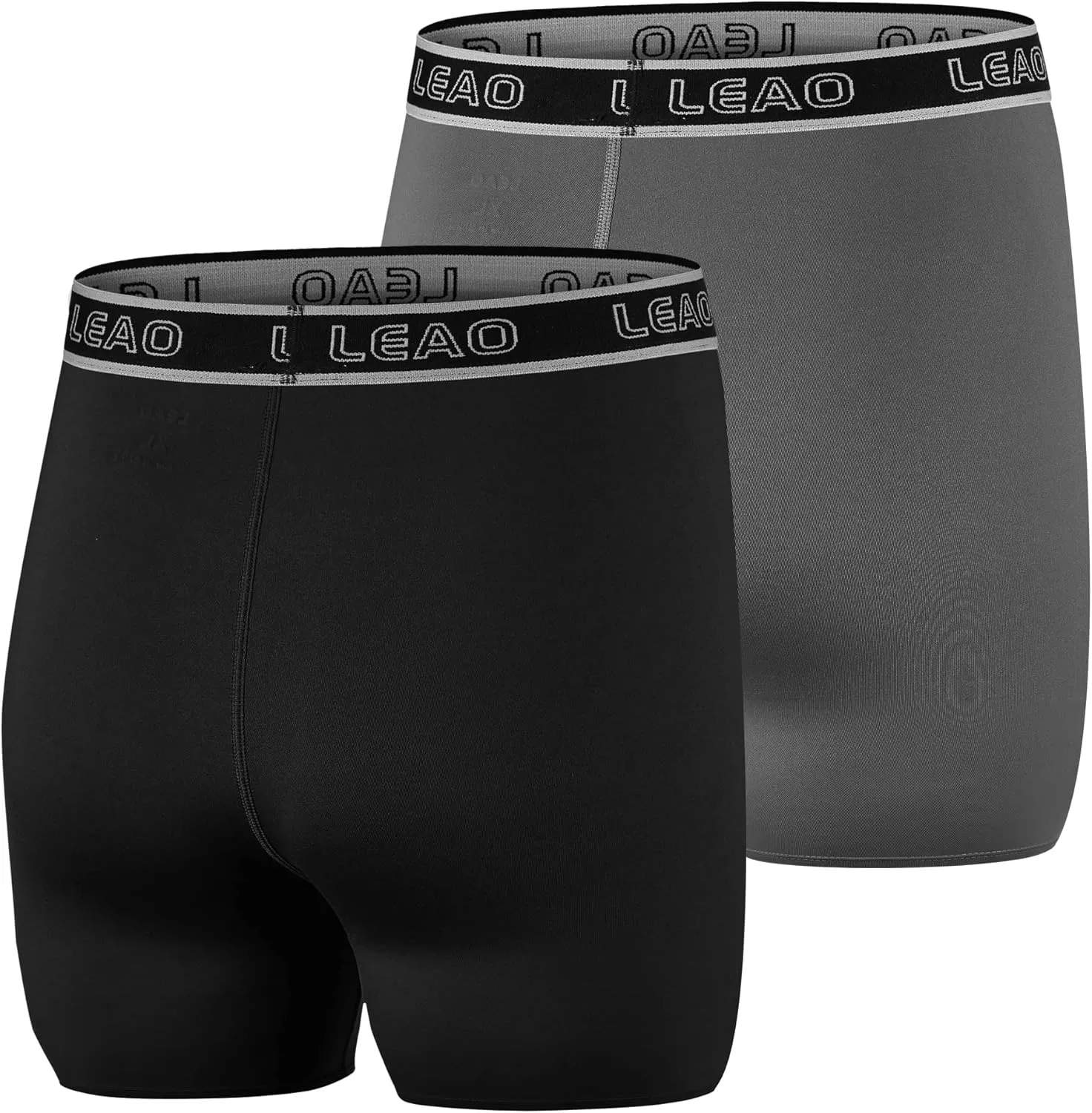 LEAO Youth Boys Compression Shorts 2-pack Performance Athletic Underwear Sports Boxer Briefs