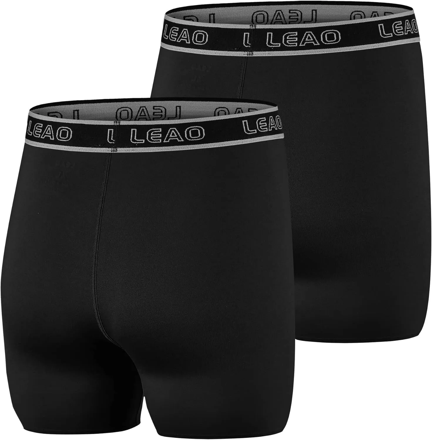 LEAO Youth Boys Compression Shorts 2-pack Performance Athletic Underwear Sports Boxer Briefs