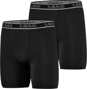 LEAO Youth Boys Compression Shorts 2-pack Performance Athletic Underwear Sports Boxer Briefs