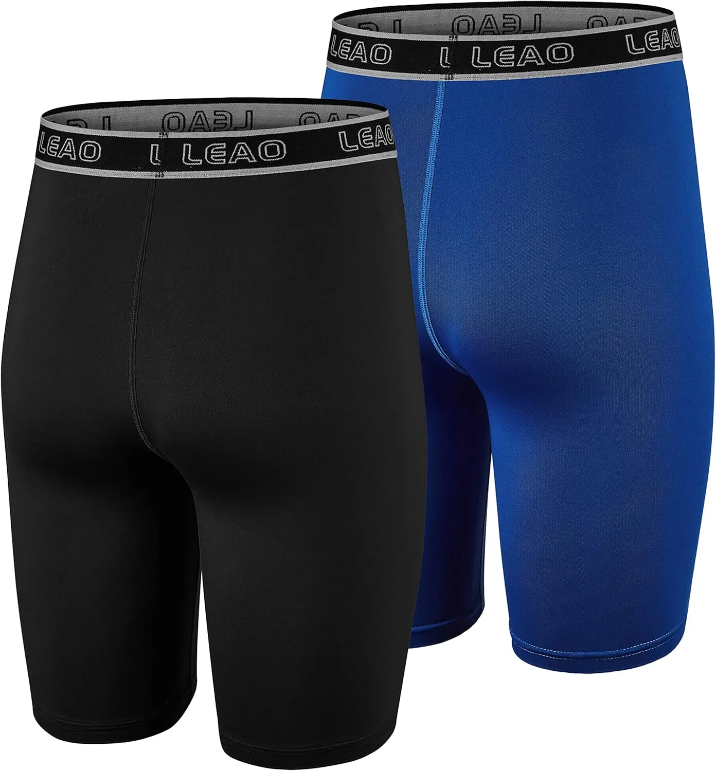 LEAO Youth Boys Compression Shorts 2-pack Performance Athletic Underwear Sports Boxer Briefs