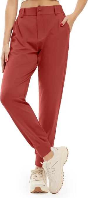 Libin Women's 4-Way Stretch Golf Joggers Pants with Pockets, Tapered Athletic Running Sweatpants, Work Dress Casual Slacks