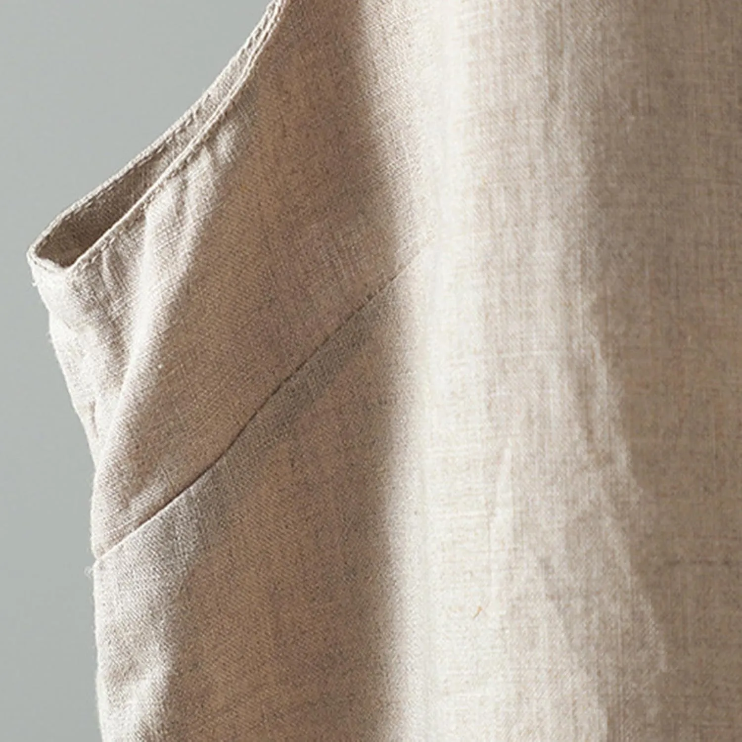 Linen Tank Women Loose Sleeveless V Neck Vacation Solid Color Tunic Tanks Casual Summer Cotton Side Slits Camisole
