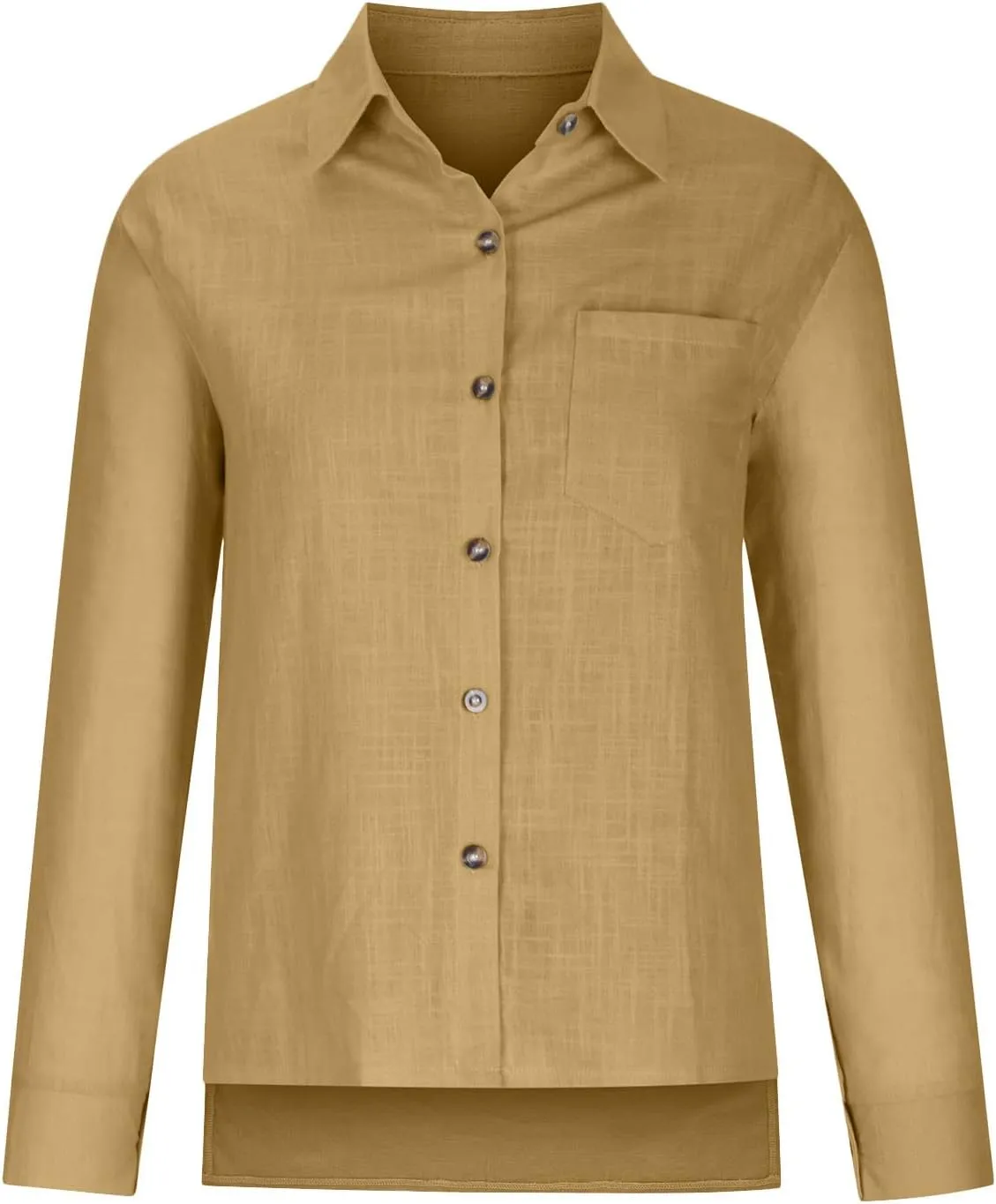 Linen Top Women Summer Long Sleeve Button Down Blouses Loose Fit Casual Shirts 2024 Beach Cover up T Shirts
