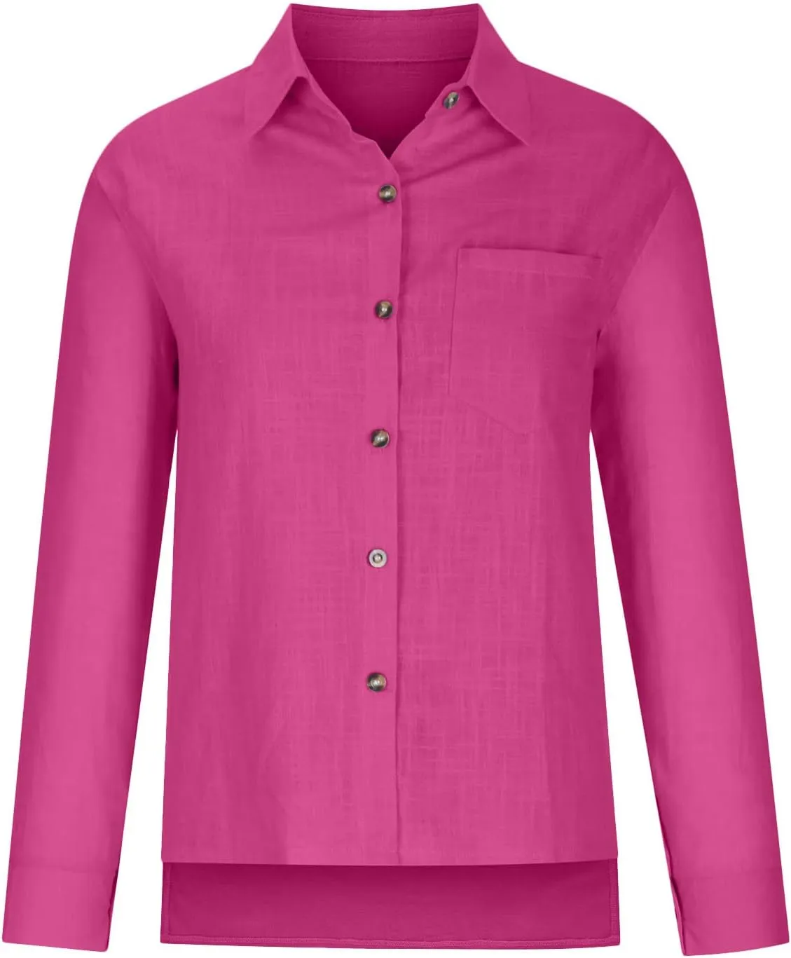 Linen Top Women Summer Long Sleeve Button Down Blouses Loose Fit Casual Shirts 2024 Beach Cover up T Shirts