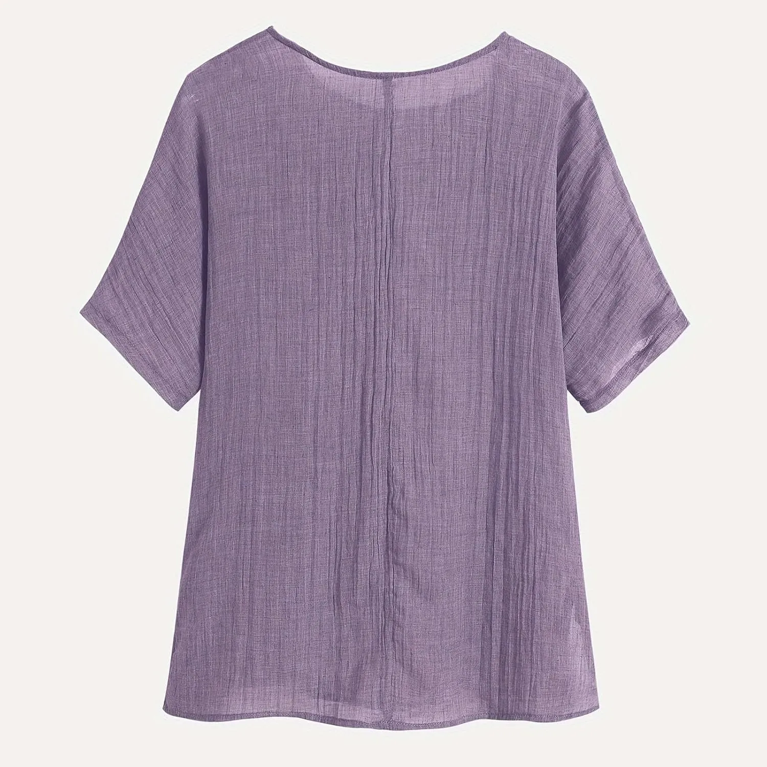 Linen Tops for Women Fashion Printed Tees Casual Crew Neck Raglan Short Sleeve Loose Tops Summer Outfits for Ladies