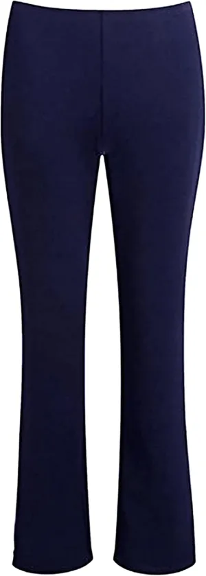 Loxdonz Women's Bootleg Trousers Ladies Bootcut Stretch Finely Ribbed Nurse Carer Work Bottoms Elasticated Waist Pants