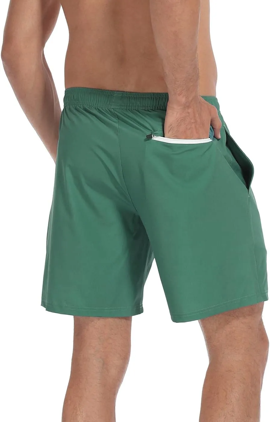 LRD Mens Athletic Workout Shorts with Compression Liner 7 inch Inseam