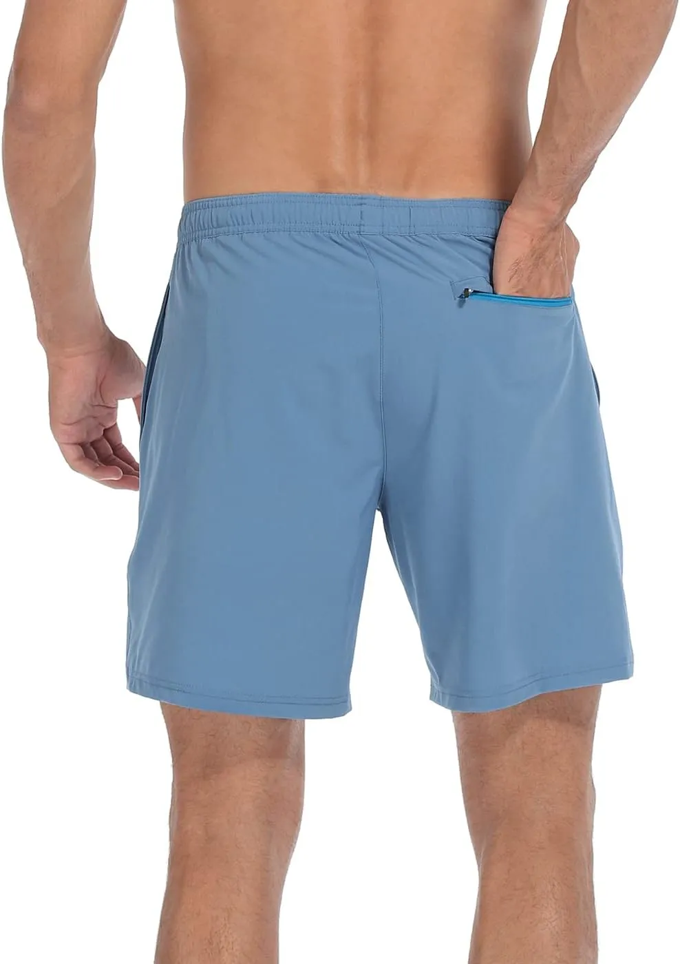 LRD Mens Athletic Workout Shorts with Compression Liner 7 inch Inseam