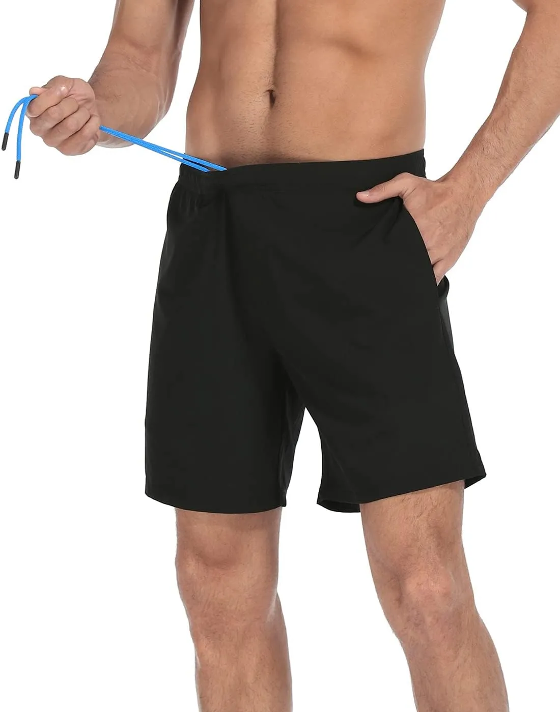 LRD Mens Athletic Workout Shorts with Compression Liner 7 inch Inseam